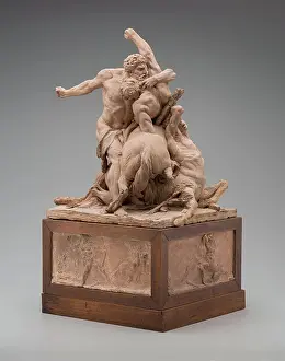 Hercules Prints: Hercules Fighting Two Centaurs, c1785. Creator: Jean Baptiste Stouf