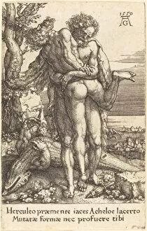 Strong Gallery: Hercules Fighting the Rivergod Achelus, 1550. Creator: Heinrich Aldegrever