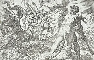 Labours Of Heracles Prints: Hercules and the Hydra of Lerna, 1608. Creators: Antonio Tempesta, Nicolaus van Aelst