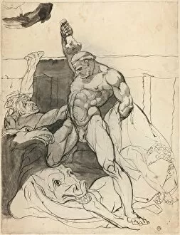 Fussli Heinrich Gallery: Hercules Killing the Mares of Diomedes, 1800/05. Creator: Henry Fuseli