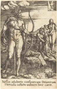 Labours Of Heracles Prints: Hercules Killing Nessus, 1550. Creator: Heinrich Aldegrever