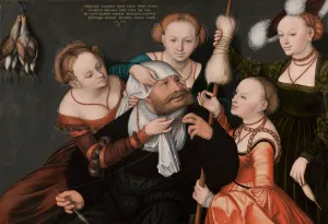Braunschweig Prints: Hercules and Omphale, 1537. Artist: Cranach, Lucas, the Elder (1472-1553)