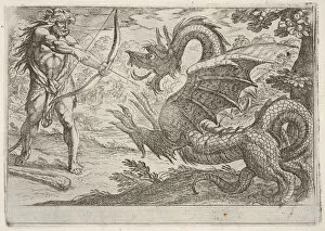 Antonio Collection: Hercules and the Serpent Ladon: Hercules draws his bow, the rearing serpent appears in