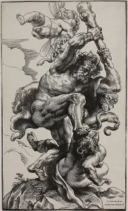 Envy Prints: Hercules Slaying Envy, 1633/34. Creator: Christoffel Jegher