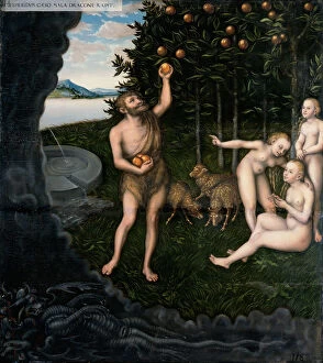 Classical Mythology Gallery: Hercules stealing the apples from the Hesperides (From The Labours of Hercules)