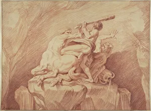 Centaur Prints: Hercules Subduing the Centaurs, about 1735-1740. Creator: Edme Bouchardon