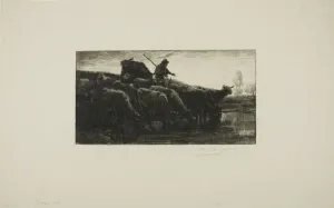 Herd of Cows at the Feeding Trough, n. d. Creator: Charles Emile Jacque