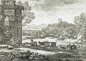 Claude Lorraine Prints: The Herd Returning in Stormy Weather, between c1650 and c1651. Creator: Claude Lorrain