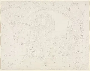 Joseph Mallord William Turner British Prints: Hereford Cathedral, c. 1793. Creator: Joseph Mallord William Turner (British, 1775-1851)