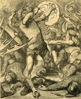 Resistance Gallery: Hereward cutting his way through the Norman host, c1890. Creator: Unknown