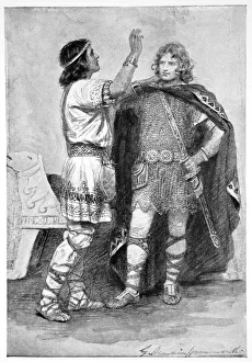 Hereward and Sigtryg, 1910. Artist: Gertrude E Demain Hammond