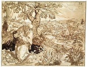 Maerten Prints: A Hermit, 1585-1586. Artist: Martin de Vos
