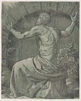 Baldassare Tommaso Peruzzi Prints: A hermit, 16th century. 16th century. Creator: Monogrammist YHS