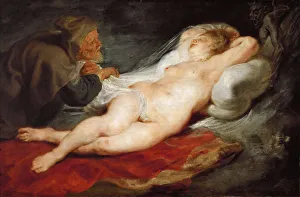 Art History Museum Prints: The Hermit and the Sleeping Angelica, ca 1627