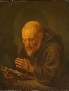 Dou Gerard Prints: A Hermitin Prayer, 1645-1675. Creator: Gerrit Dou