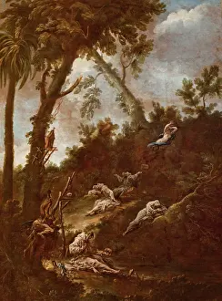 Isolation Prints: Hermits (Anachorets), between 1712-1715. Creator: Alessandro Magnasco