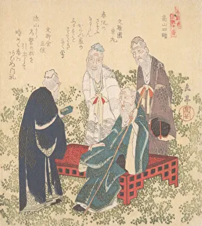 Horikawa Tar Prints: Four Hermits of Shozan, 19th century. Creator: Gakutei