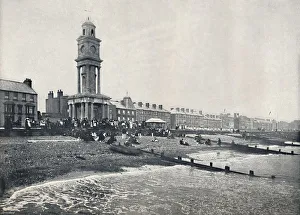 Sea Defence Prints: Herne Bay - The Front, Showing Clock Tower, 1895