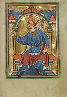 Illumination Painting Prints: Herod Enthroned; Illustrated Vita Christi