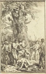 Heroic Act of a Father Who Sacrifices for His Son (Trait heroique d'un pere qui se sacrifie...), 176 Creator: Gabriel de Saint-Aubin