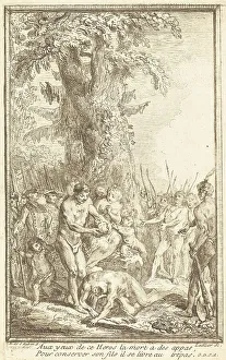 Gabriel Jacques De Saint Aubin Prints: Heroic Act of a Father Who Sacrifices for His Son (Trait heroique d'un pere qui se sacrifie)