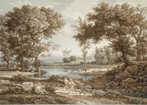 Coal Prints: Heroic landscape, 1818. Creator: Johann Christian Reinhart