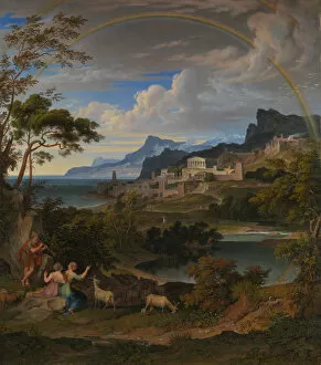 Idyllic Collection: Heroic Landscape with Rainbow, 1824. Creator: Joseph Anton Koch