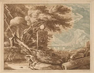 Heroic Stormy Landscape, 1724. Creator: Elisha Kirkall