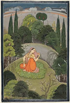The Heroine Who Waits Anxiously for Her Absent Lover (Utka Nayika), c. 1760-1765. Creator: Unknown