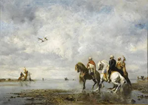 Falconry Prints: The Heron Hunt. Artist: Fromentin, Eugene (1820-1876)