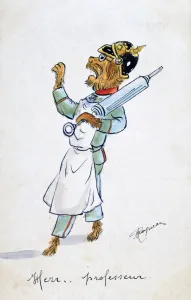Herr Professor, Vintage French postcard, c1900