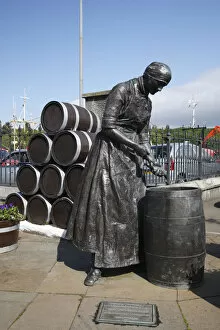 Barrel Collection: Herring Girl statue, Stornoway harbour, Isle of Lewis, Outer Hebrides, Scotland, 2009
