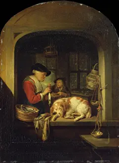 Fishes Prints: Herring Seller, 1673. Creator: Gerrit Dou