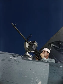 Us Navy Gallery: Hes like to use that gun on the Axis, Naval Air Base, Corpus Christi, Texas, 1942