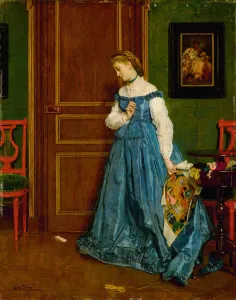 Sewing Box Prints: Hesitation (Madame Monteaux?), c. 1867. Creator: Alfred Stevens