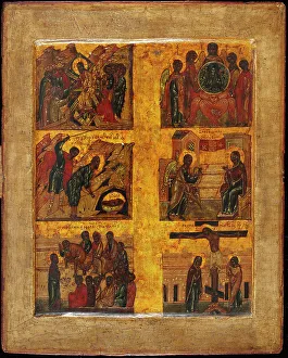 Novgorod School Prints: Hexameron, 16th century. Creator: Russian icon