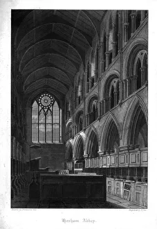 'Hexham Abbey', c1830. Creator: Byrne 'Hexham Abbey', c1830. Creator: Byrne