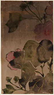Hibiscus Prints: Hibiscus flowers and leaves, Edo period, 1615-1868. Creator: Unknown
