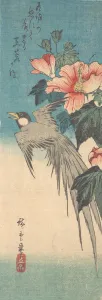 Hibiscus Prints: Hibiscus Mutabilis and Long-Tailed Bird, ca. 1842. ca. 1842. Creator: Ando Hiroshige