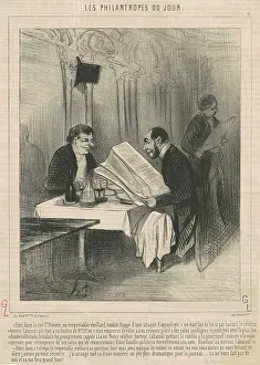 Hier dans la rue Saint-Honoré... unviellard, 19th century. Creator: Honore Daumier