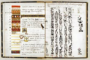 Art Media Gallery: Hieroglyphs in the notebook of Jean-Francois Champollion, c1806-1832