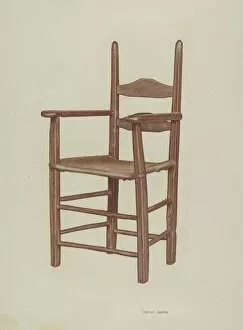 Animal Skin Collection: High-bottom High-back Armchair, c. 1939. Creator: Dorothy Johnson