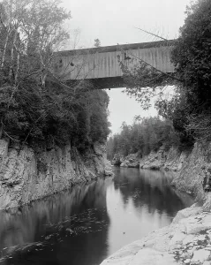 Covered Bridge Prints: High Bridge, Winooski Gorge, Burlington, Vt. between 1900 and 1906. Creator: Unknown