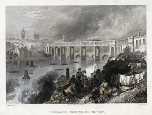 High Level Bridge over the Tyne at Newcastle, 1849. Artist: Thomas Abiel Prior High Level Bridge over the Tyne at Newcastle, 1849. Artist: Thomas Abiel Prior
