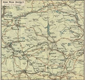 Maps Charts & Plans Collection: High Peak District, c20th Century. Artist: John Bartholomew
