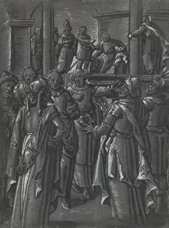 Judgment Gallery: The High Priest before Pilate [verso], c. 1600. Creator: Unknown