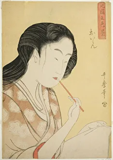 Utamaro Prints: High-Ranked Courtesan, from the series Five Shades of Ink in the Northern Quarter