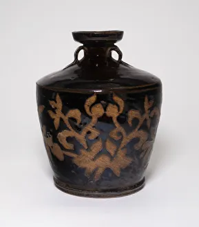 Cizhou Type Ware Prints: High Shouldered Jar with Loop Handles and Reserved Decoration