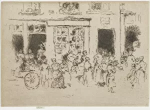 High Street Collection: High Street, Brussels, 1887. Creator: James Abbott McNeill Whistler