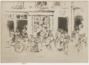 Brussels Belgium Prints: High Street, Brussels, 1887. Creator: James Abbott McNeill Whistler